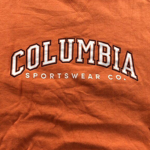 Columbia Womens Sweatshirt Medium Orange Long Sleeve Crew Neck Pullover Casual - Picture 7 of 14